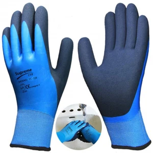 Waterproof Latex Coated Work Safety Grip Gloves Builders Gardening Mechanic - Picture 1 of 2