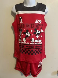 NWT Boys Disney 2PC shorts tank set Mickey Mouse Gray Black Red White 7 - Picture 1 of 8