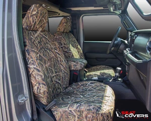 CUSTOM FIT CAMO FRONT & REAR SEAT COVERS for the 2017 Ford F-150 Crew - Picture 1 of 3
