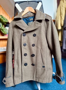 DIESEL | Men's Double Breasted Green Wool Peacoat | M - Picture 1 of 2
