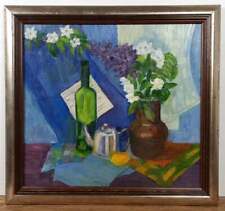 Original oil painting, Odessa artist, Still life, Lilac, Flowers, Vintage