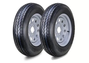 2 FC Trailer Tire Assembly ST175/80D13 6-Ply Silver Mod Rim 5 Lug on 4.5" - Picture 1 of 1