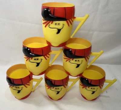 6 - 1968 Lefty Lemon Pillsbury FUNNY FACE Drink Plastic Mug Cup Promos Foto 1 de 4