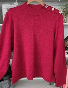 Damen BYdesign Pullover rot Urlaub Größe XL schimmernd, Weihnachtsfeier - Bild 1 von 8