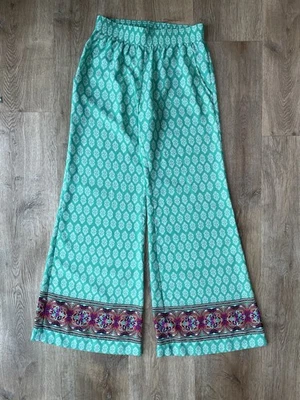 Drew Boho Wide Leg Palazzo Pants Small – Turquoise festival USA - Image 1 of 4