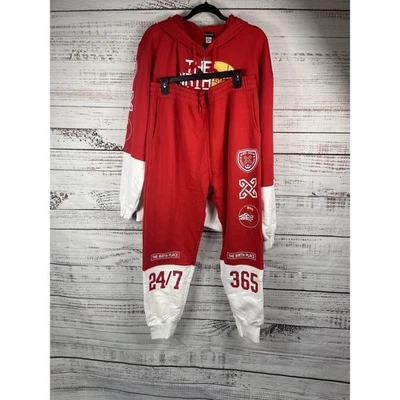 Conjunto de pantalones deportivos con capucha The Birth Place para hombre XL rojo blanco Atlanta GA gráfico nuevo Foto 1 de 4