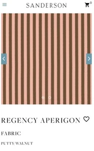 Sanderson x Giles Deacon Regency Aperigon Fabric Putty/Walnut, 1.3 x 1.4m - Picture 1 of 7