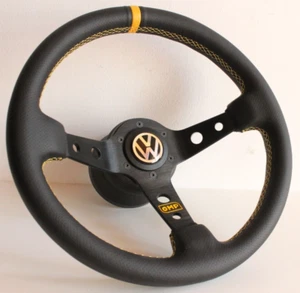 Volant fits pour VW Deep Dish Cuir Golf Jetta Scirocco Mk1 Mk2 Caddy 1977-1988 - Afbeelding 1 van 12