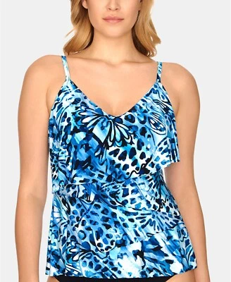 MAGICSUIT Tankini Swim Top Monarch Chloe Azul Multi Talla 8 $118 - Nuevo con etiquetas Foto 1 de 4