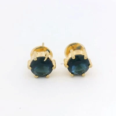 Elegant Blue Sapphire Color Stone Studded Earrings For Girls & Women FE-1332 - Image 1 of 4