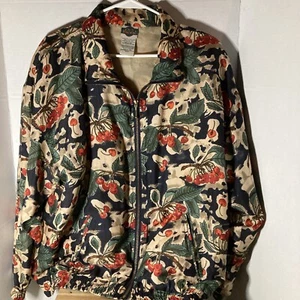 Out Brook Womens Jacket Size XL Silk Zip Out Brook Cherries Multi Color - Picture 1 of 12