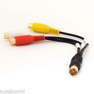 1pc 18cm TV Male Plug to 3 x RCA (Red+Yellow+White) Female Jack Adapter Cable - Picture 1 of 5