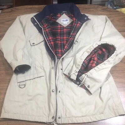 Vintage Cabin Creek 90s Womens 1X Plaid Lined Winter Coat Jacket Removable Hood - Image 1 of 4