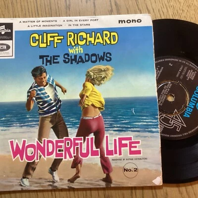 Cliff Richard With The  Shadows Wonderful Life No2   SEG 8354 VG+  7” Vinyl EP Foto 1 de 4