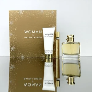 WOMAN by RALPH LAUREN 3pc Women SET 1.7oz EDP  +10ml Rollerball +2.5oz B/Lotion - Picture 1 of 1