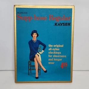 Vintage Supp-Hose Kayser Nylon Stockings Seamless Pantyhose Honey Tall 9 1/2-10L - Picture 1 of 14