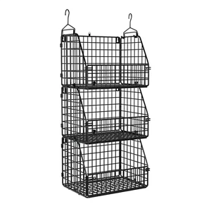 Stackable Wire Storage Baskets for Kitchen Closet Pantry, Hanging Closet Organiz - Picture 1 of 12