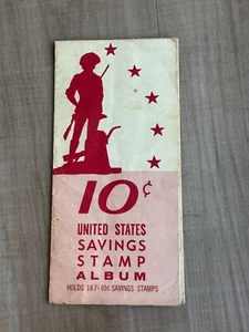 1964 US Savings Stamps and Savings Bonds Album with 3 Stamps - Red Cover - Picture 1 of 4