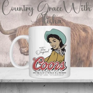 Coffee Mug 11oz Western Cowgirl Ceramic Coffee Cup - Picture 1 of 1