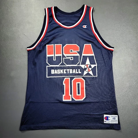 100% Authentic Reggie Miller Vintage Champion USA Jersey Size 48 XL Mens Cover