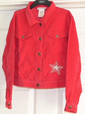 Girl's American Girl Corduroy Light Jacket Size Medium 100% Cotton Pink - Image 1 of 4