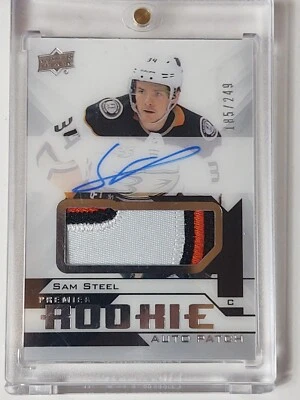 2018-19 upper deck premier SAM STEEL auto patch rc rookie #185/249 rpa - Image 1 of 2