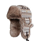 Unisex Faux Fur Knit Trapper Hat Ear Flap Russian Ushanka Warm Cap Winter Hat