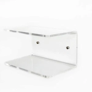 Clear Plexiglass C-side bedside table shelf wall 20x20x20H + screwdrivers - Picture 1 of 2