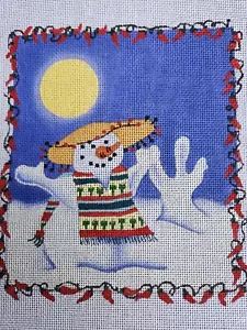 Southwest Snowman/Lady~ Cactus~Sun~Desert~Chili's~Needlepoint - Picture 1 of 2