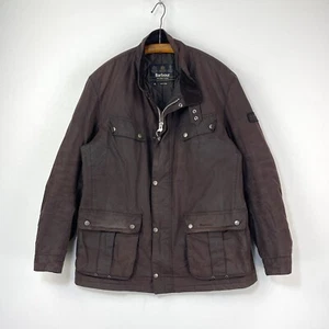Barbour International Duke Wax Jacket Mens XL Brown Waxed Slim Motorcycle Biker - Picture 1 of 19
