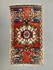 Small Vintage Turkish Rug 84x45 cm, Short Runner, Tribal, Shabby, Mini Carpet