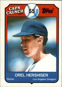 1989 Topps Cap'n Crunch Baseball Card #3 Orel Hershiser