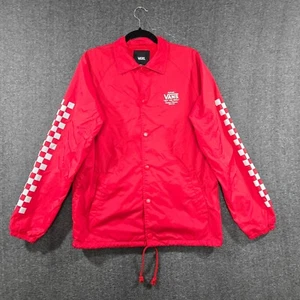 Authentic VANS Off The Wall Custom Classics Red Checkerboard windbreaker sz S - Picture 1 of 10