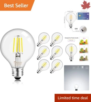 Bombillas Globo LED Regulables Vintage - 92% Ahorro Energía - Paquete de 6 Luz de Día Blanca Foto 1 de 4
