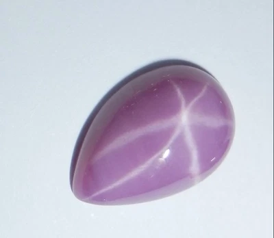 Opaque Star Ruby Pear 15x10 mm Cabochon 6 Rayed Lab-created Stone 1 piece Lot - Image 1 of 4