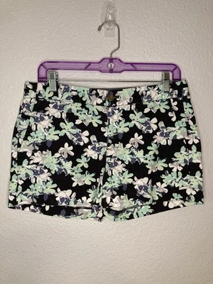 Pantalones cortos para mujer Banana Republic 6P Hampton Fit frente plano azul marino floral chinos Foto 1 de 4