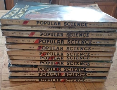 Vintage Lot Of 11 POPULAR SCIENCE MONTHLY 1946 Foto 1 de 4