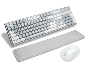 Wireless Keyboard and Mouse Combo with Wrist Rest, 2.4G Full-Sized Keyboard a... - Picture 1 of 8