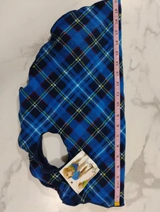 New USA GoldPaw Duluth Double Fleece Size 16 Blue Plaid Navy Dog Sweater Coat - Picture 1 of 4