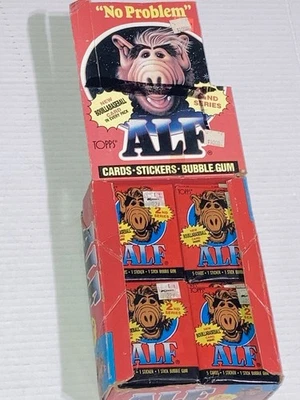 ALF Series 2 “No Problem" 1987 Topps Trading Cards Box 47 Sealed Packs Open Box - Image 1 of 4