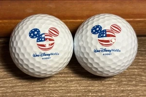 Walt Disney World Mickey USA American Flag Golf Ball Pinnacle 1 Patriotic Set B2 - Picture 1 of 5