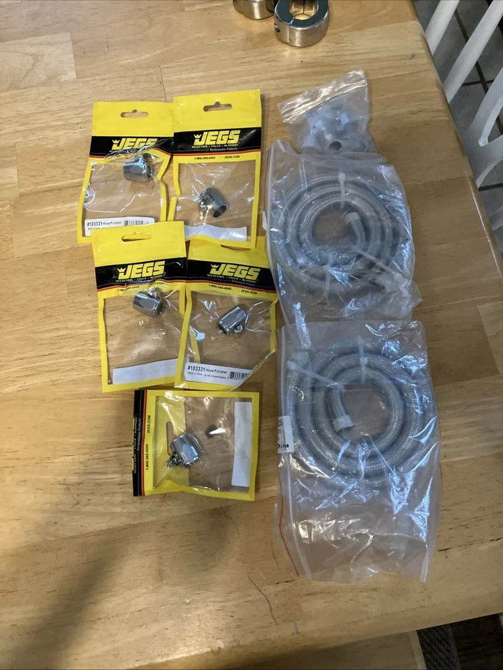 New Fuel Line Stainless Steel Braided Hose 5/16" 3ft Universal Kit US Stock - Image 1 of 1