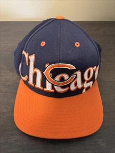 VTG 2000s Reebok Chicago Bears Retro 80s Logo Spellout Snapback Hat - Picture 1 of 6
