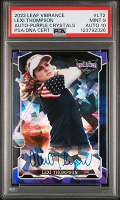 PSA 9 DNA 10 2022 LEAF VIBRANCE AUTO LT2 LEXI THOMPSON PURPLE CRYSTALS #d/5 - Image 1 of 2