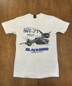 Vintage 80s SR-71 Blackbird T Shirt Youth Large Single Stitch Military - Picture 1 of 8