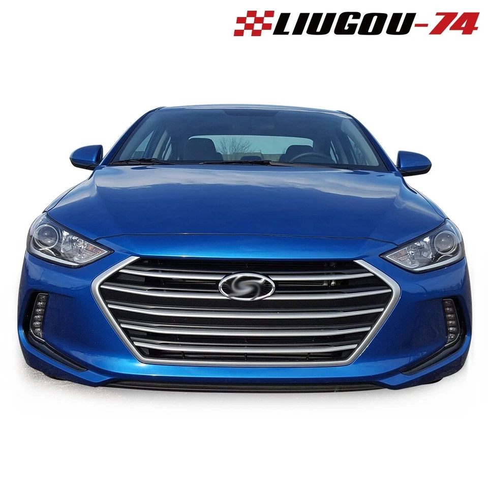 Fit For 2017-2018 Hyundai Elantra Replacement Front Bumper Grille W/ Chrome Trim Foto 1 de 4