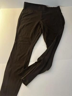 J. JILL olive green brown knit stretch knit pants zip ankle detail M - Image 1 of 4