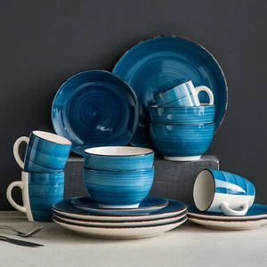 Juego de vajilla Vancasso BELLA gres platos para servir cena azul platos tazones - Imagen 1 de 46