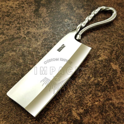 IMPACT CUTLERY RARE CUSTOM D2 FULL TANG INTEGRAL FORGED  CLEAVER CHOPPER KNIFE - Image 1 of 4