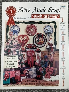 Vintage Bows Made Easy! Bow Book 1 Quick Crafter Tool Pam Stiegeler 1988 - Picture 1 of 12